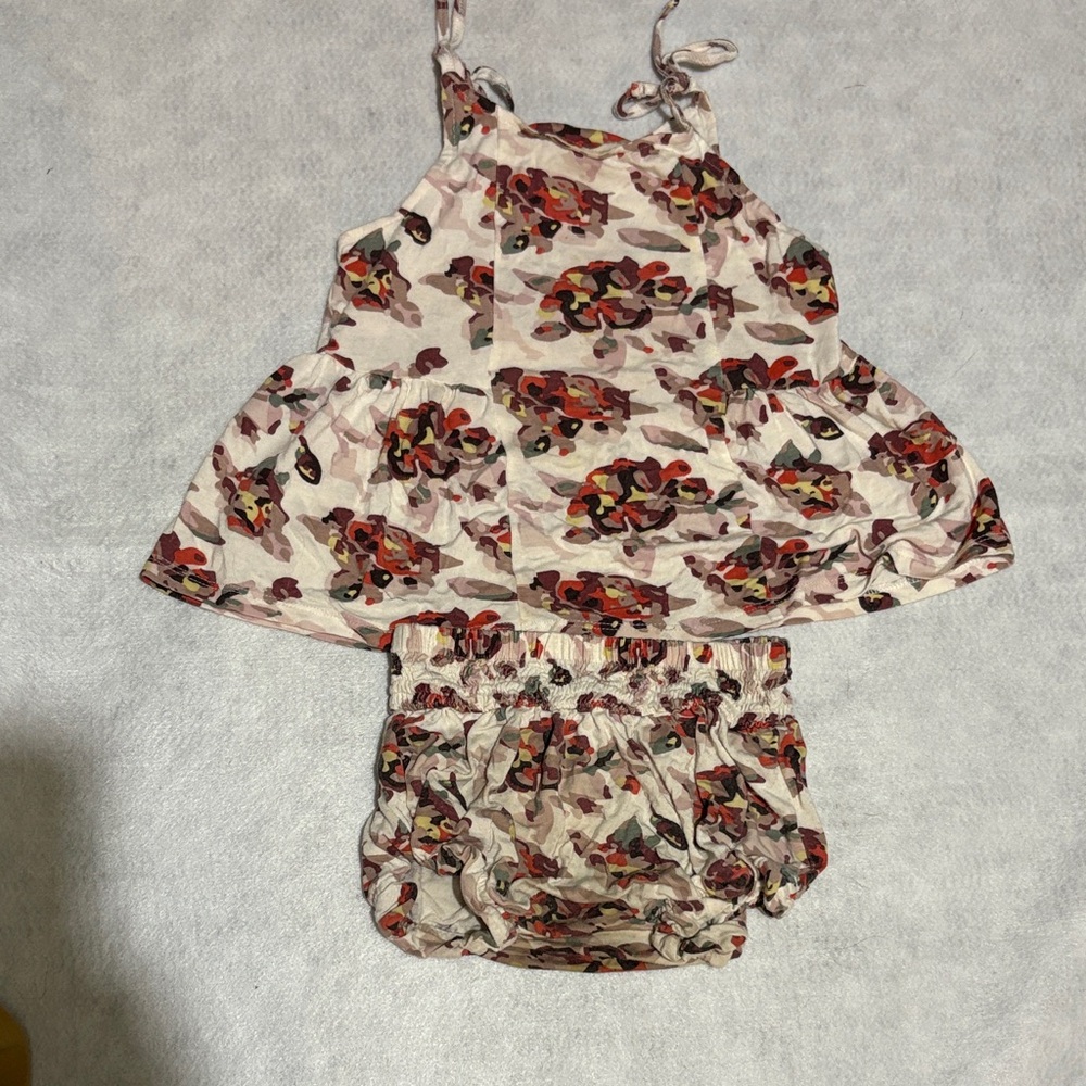 Floral Baby Dress and Bloomers Set